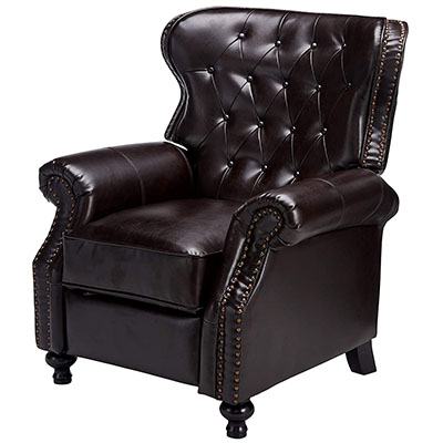 Great Deal Furniture Waldo Brown Leather Recliner