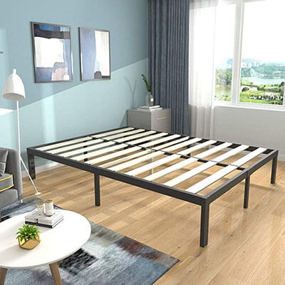 ZIYOO Heavy Duty Bed with Solid Wood Slats