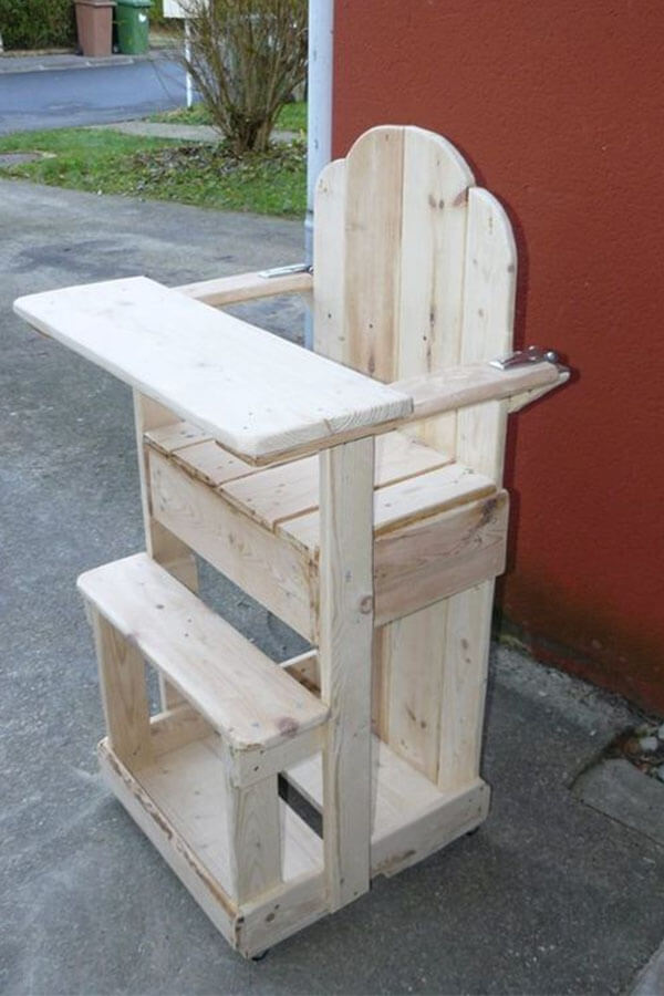 Wooden Pallet High Chair for Kids