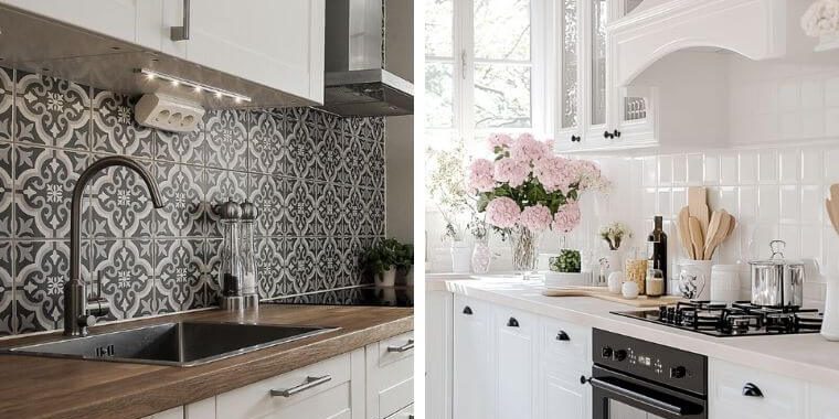 Kitchen Backsplash with White Cabinets