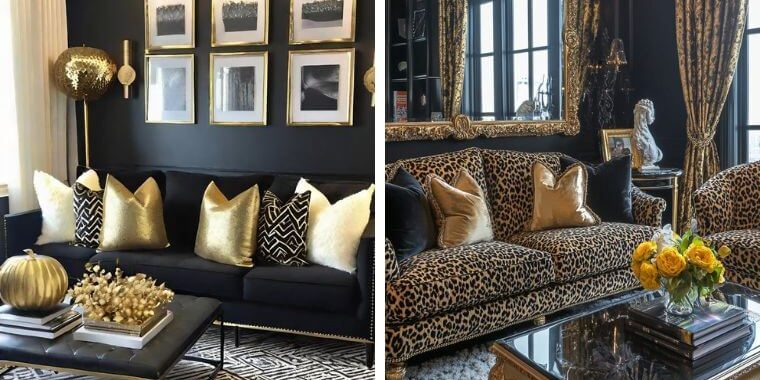 Black and Gold Living Room Ideas