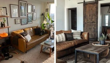 brown leather couch living room ideas