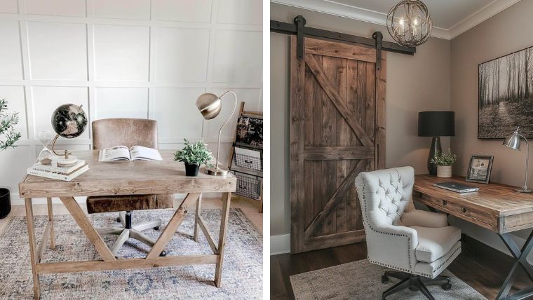 27 Charming Farmhouse Office Ideas to Warm Up Your Workspace - Redo ...