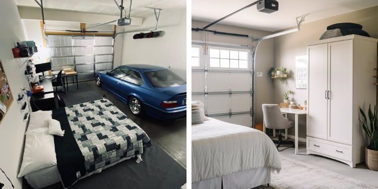 garage into bedroom ideas