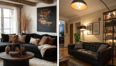 black couch living room ideas