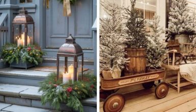 winter planters front porches