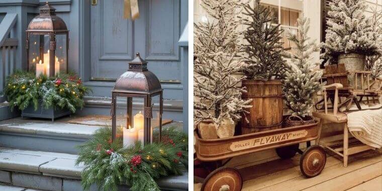 winter planters front porches