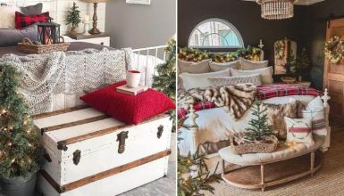 Cozy Farmhouse Christmas Bedroom Ideas