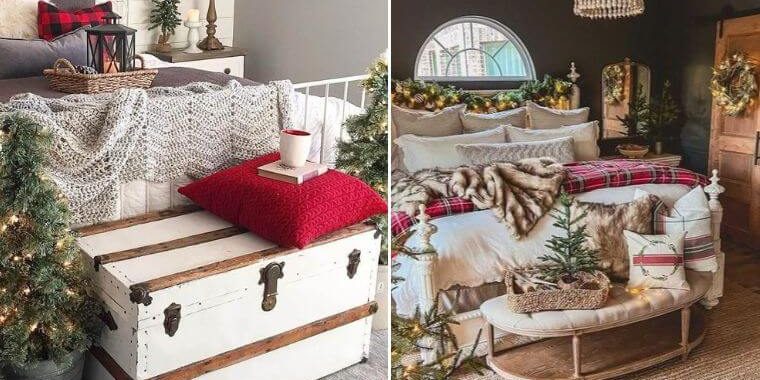 Cozy Farmhouse Christmas Bedroom Ideas