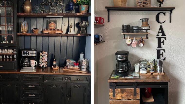 30 Farmhouse Coffee Bar Ideas to Create the Perfect Home Café Corner ...