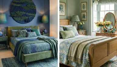 blue and green bedroom