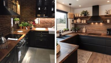 Black and Wood Kitchen Ideas