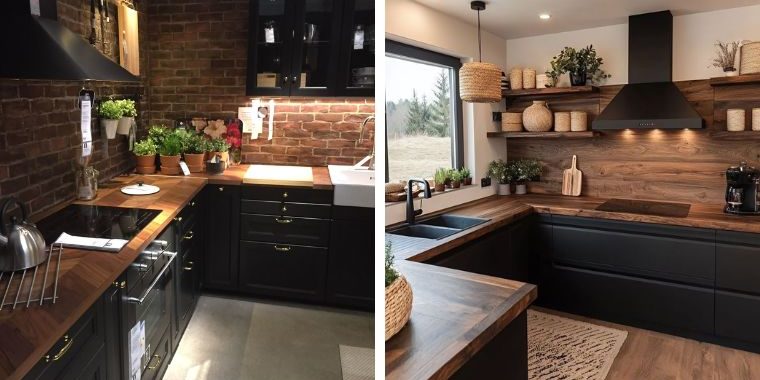 Black and Wood Kitchen Ideas