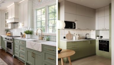 Two-Tone White and Green Kitchen Ideas